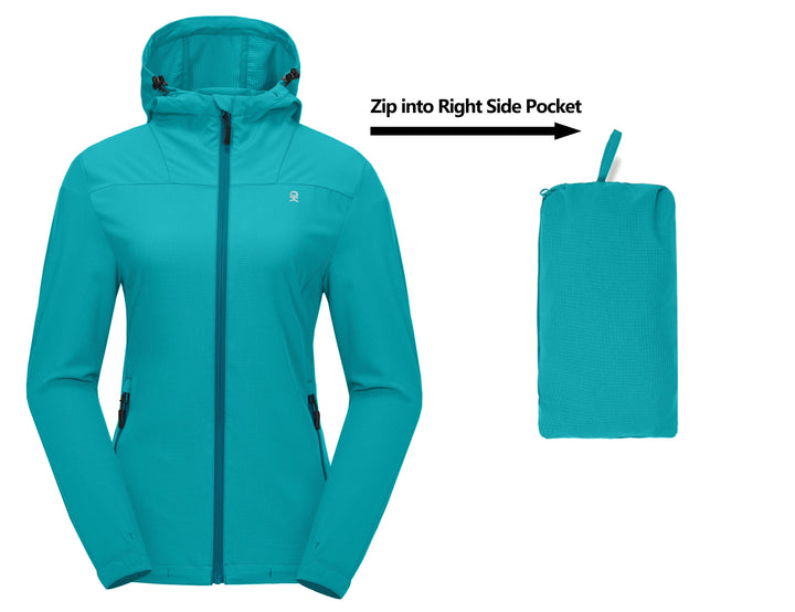 Women's Breathable Air-Holes Hooded Hiking Jackets YZF US-DK