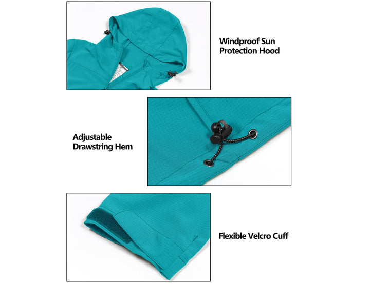 Women's Breathable Air-Holes Hooded Hiking Jackets YZF US-DK