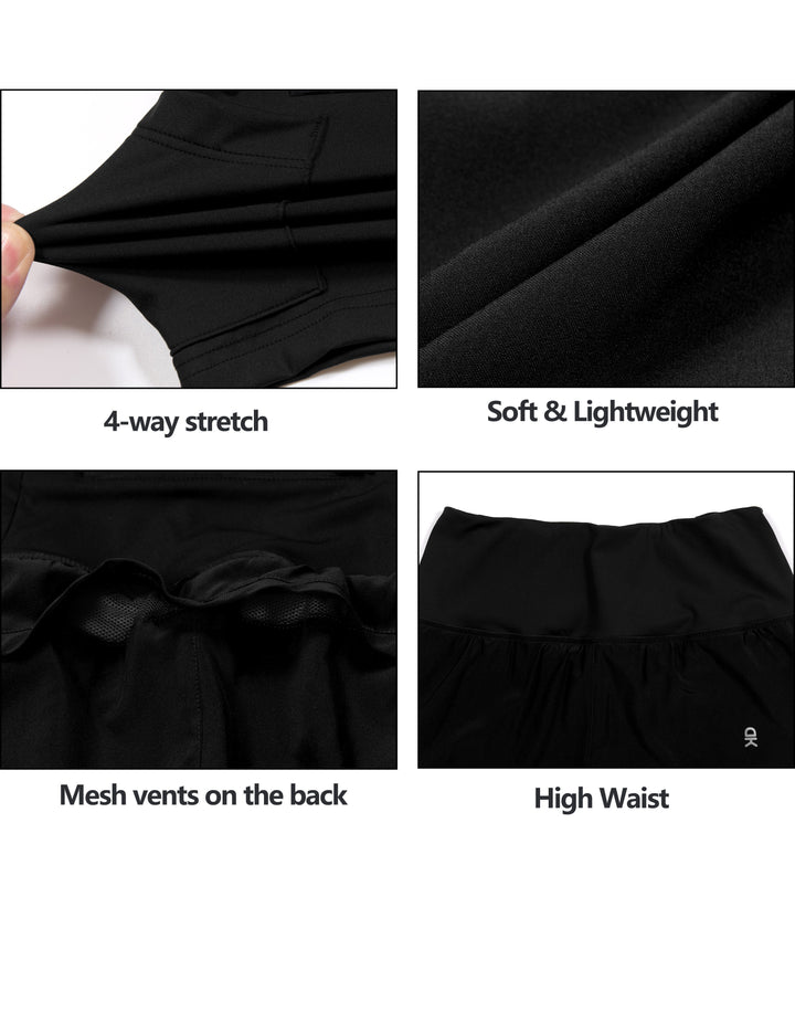 Women's High Waist Quick-Dry Running Shorts with Liner YZF US-DK