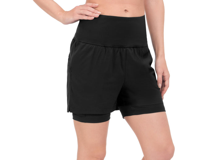 Women's High Waist Quick-Dry Running Shorts with Liner YZF US-DK