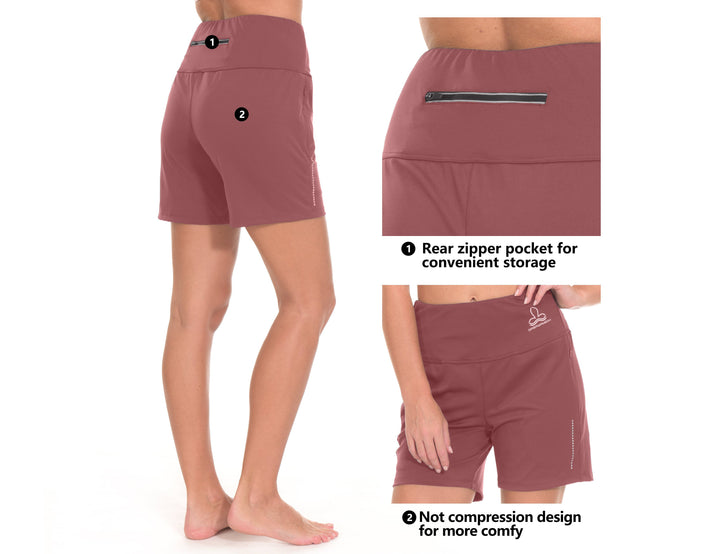 Women's High Waisted Yoga Running Shorts YZF US-DS