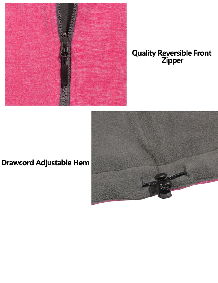 Women's  Lightweight Reversible Fleece Hood Vest MP US-DK