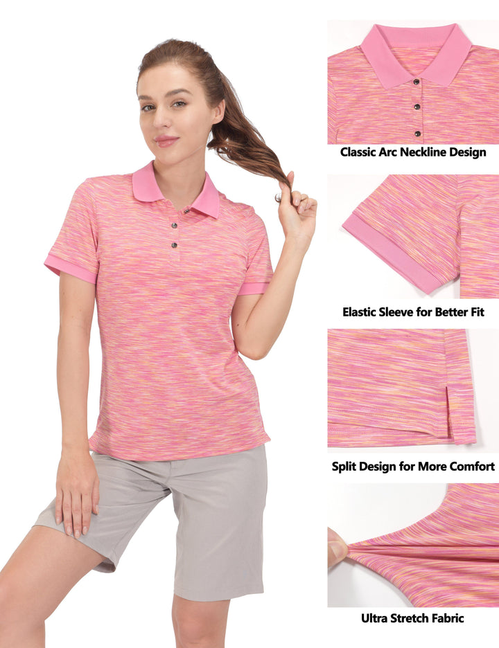 Women's Quick Dry Stretch Short Sleeve Golf Polo Shirt YZF US-DS