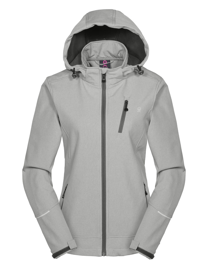 Women's Removable Hood Softshell Ski Jacket YZF US-DK