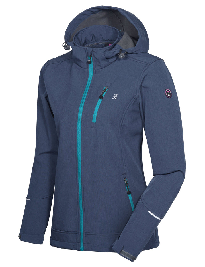 Women's Removable Hood Softshell Ski Jacket YZF US-DK