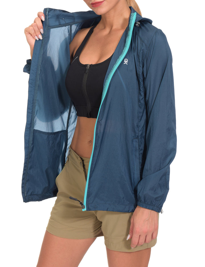 Women's UPF 50 Protection Lightweight Packable Running Jacket YZF US-DK