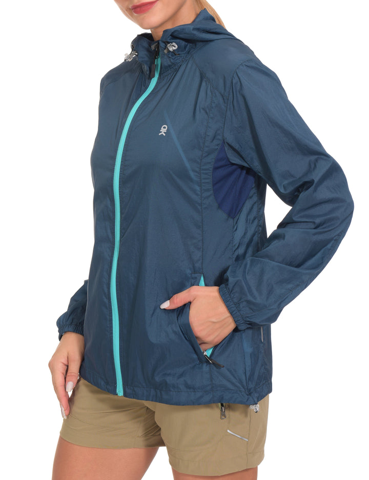 Women's UPF 50 Protection Lightweight Packable Running Jacket YZF US-DK