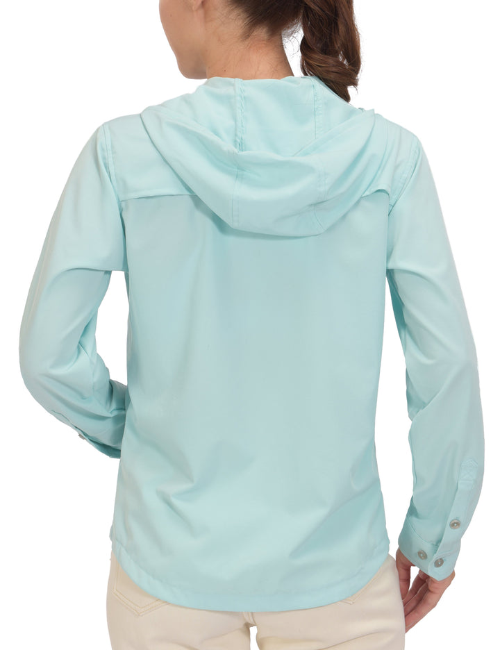 Women's UPF 50+ Stretch Quick Dry Fishing Hiking Hoodie Shirts YZF US-DK