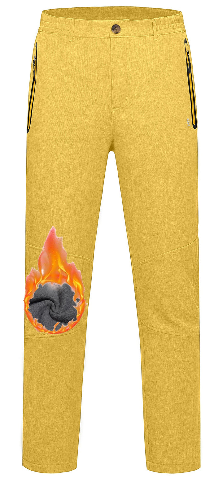 Men's Casual Fleece Lined Softshell Insulated Snow Ski Pants MP US-DK
